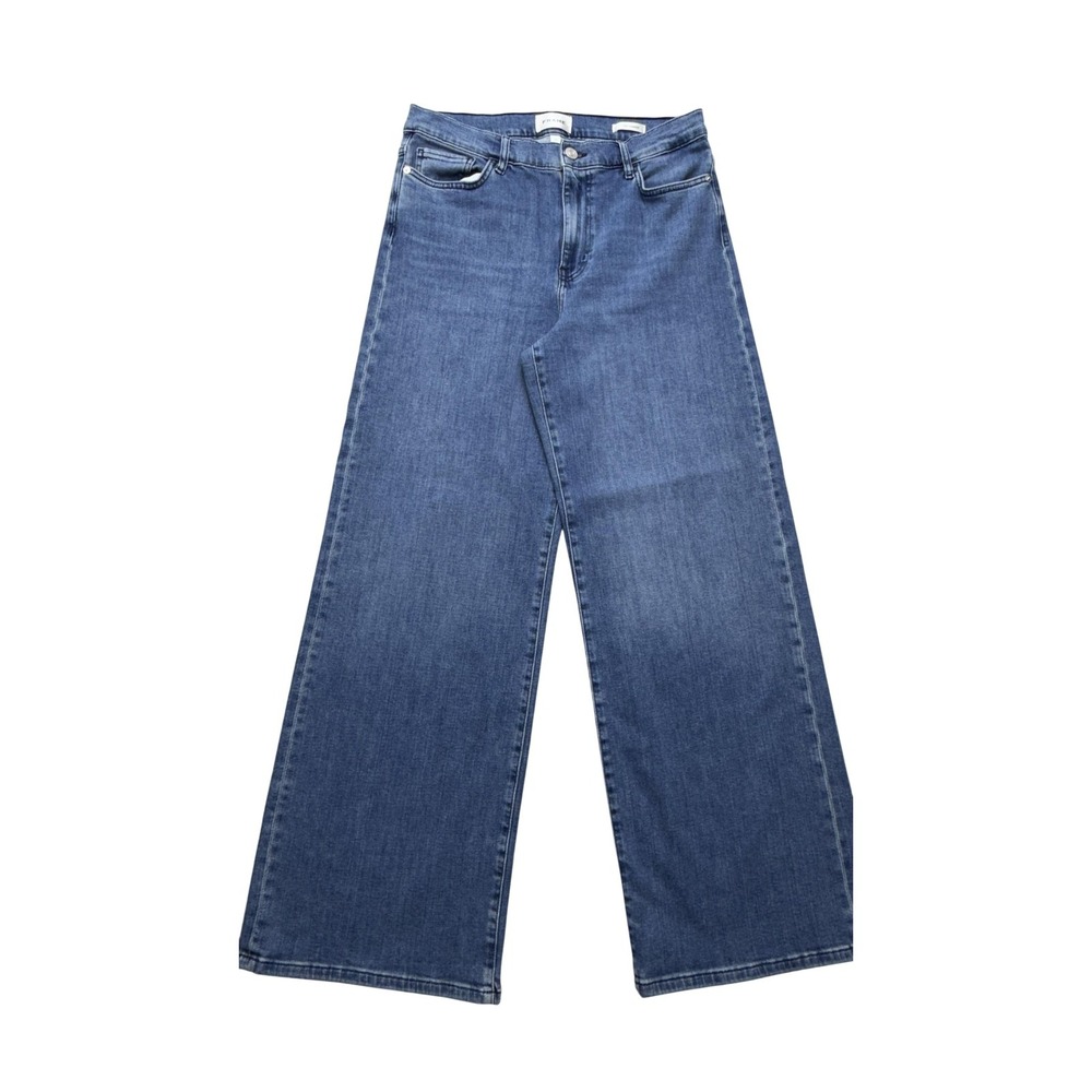 FRAME Le Slim Palazzo Jeans Womens 32x29.5 Blue High Rise Wide Leg LSP793 Jetty